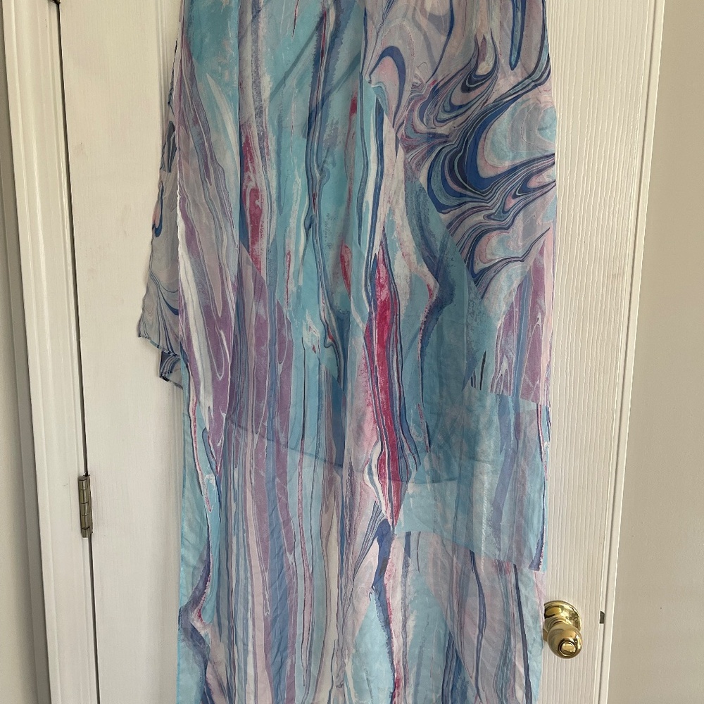 Nordstrom Blue Marble Magic Silk Scarf - Picture 9 of 12